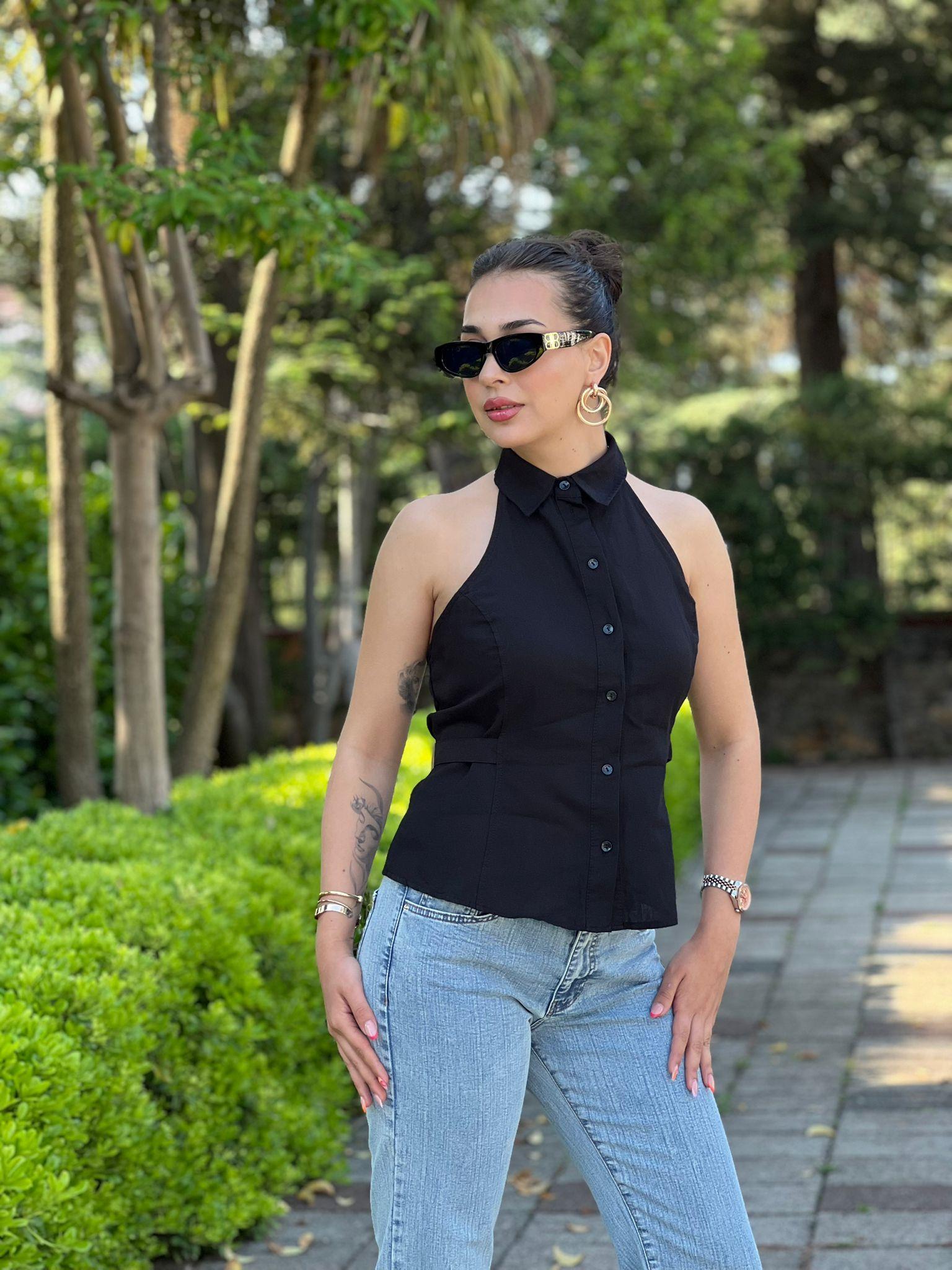 Kolsuz Kemerli Gömlek 2416458 Siyah