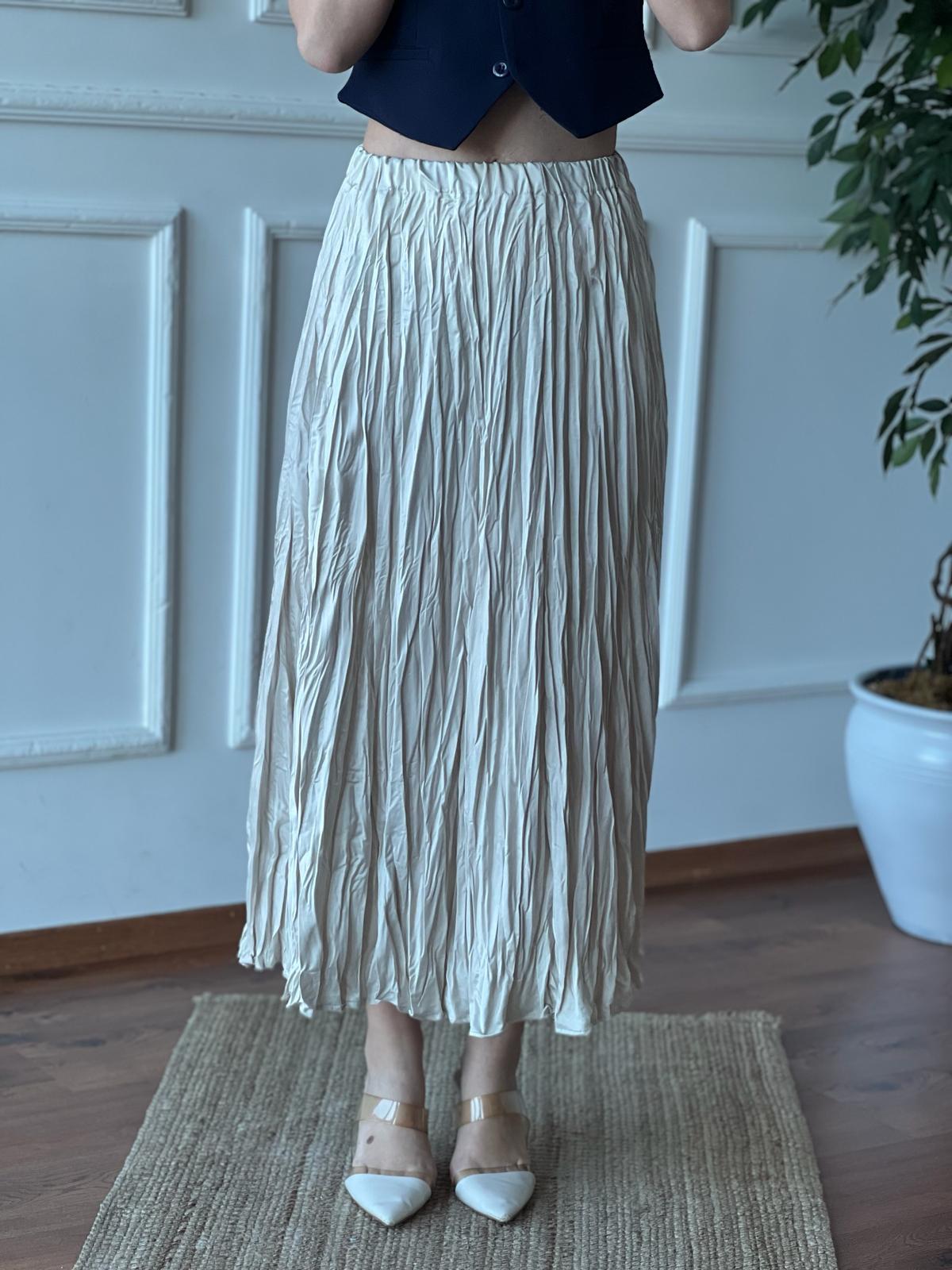 Kraşlı Etek 5242 Bej