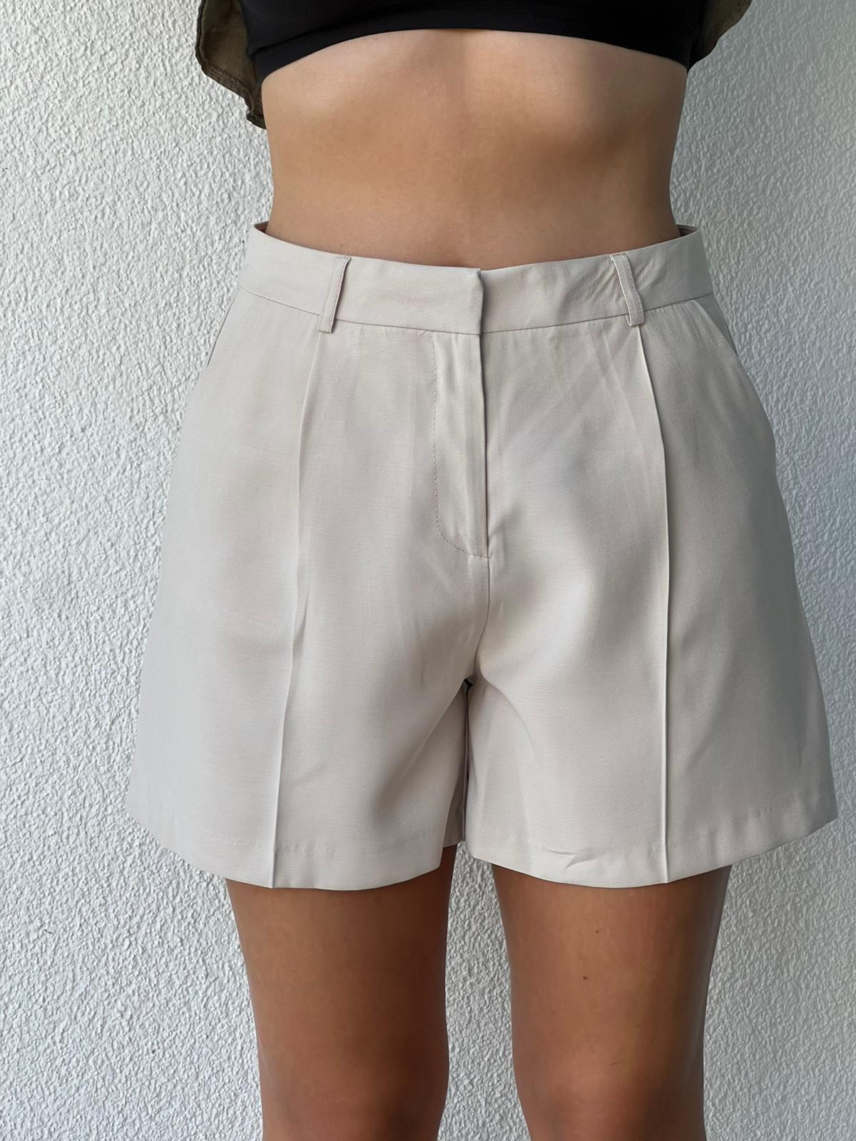 Kumaş Şort 16890 Bej