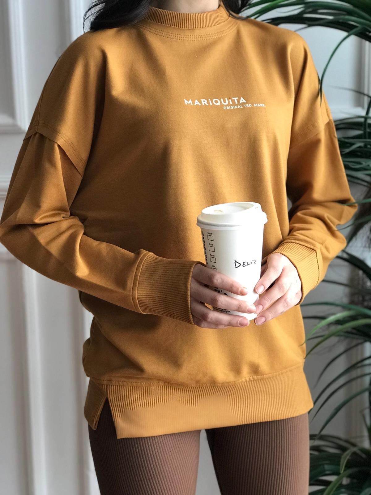 Mariquita Baskılı Sweat Sütlü Kahve