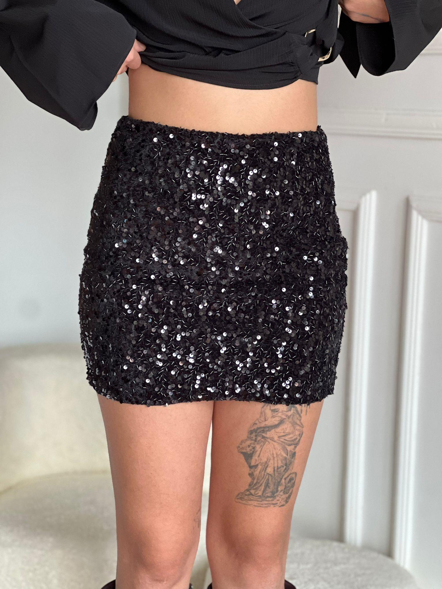 Mini Pul Payet Etek 103014 Siyah