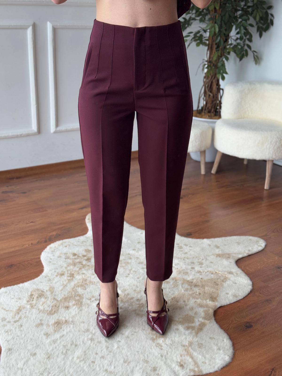Önü Flotalı Pantolon 5113 Bordo