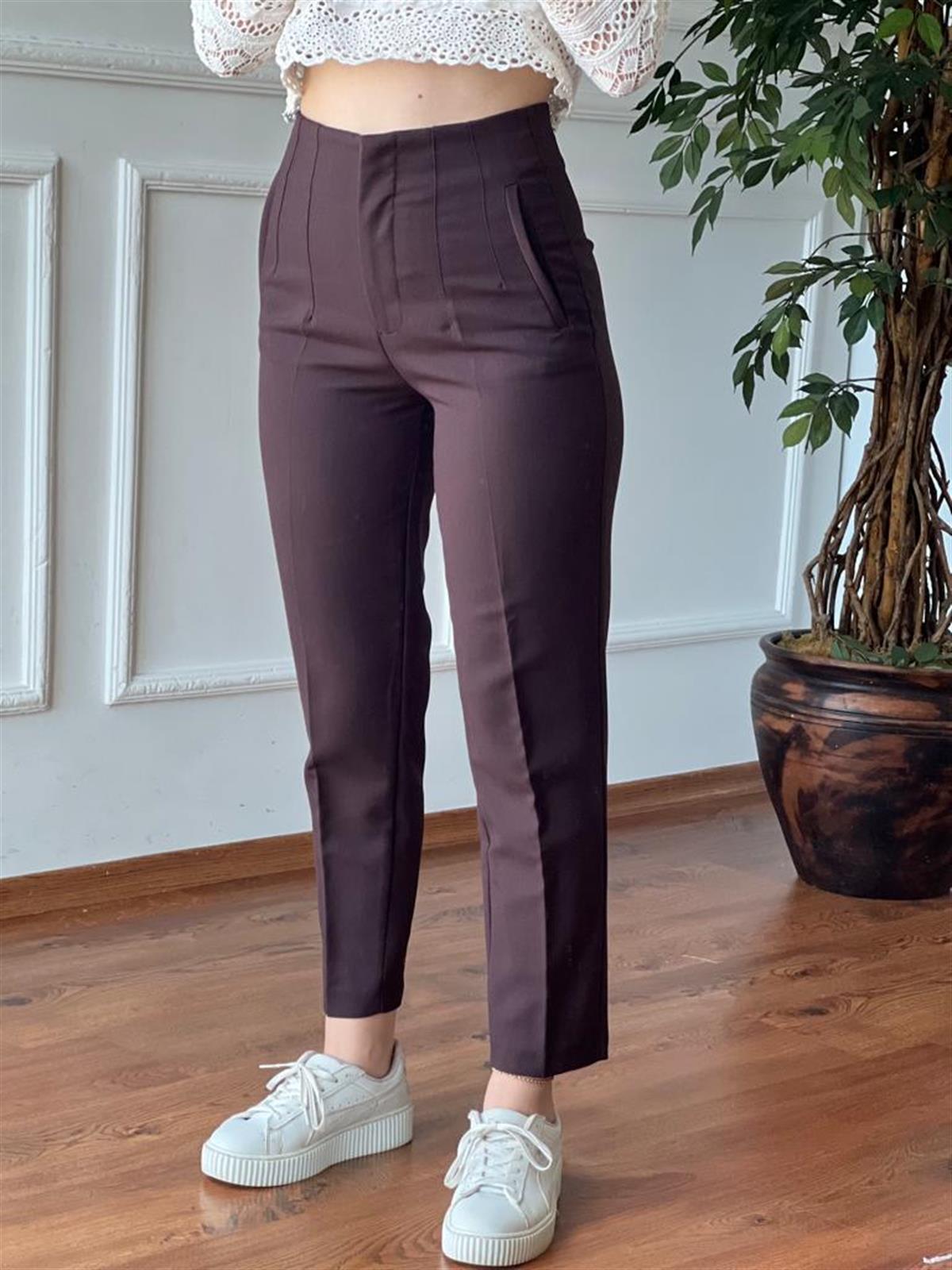 Önü Flotalı Pantolon 5113 Koyu Kahve
