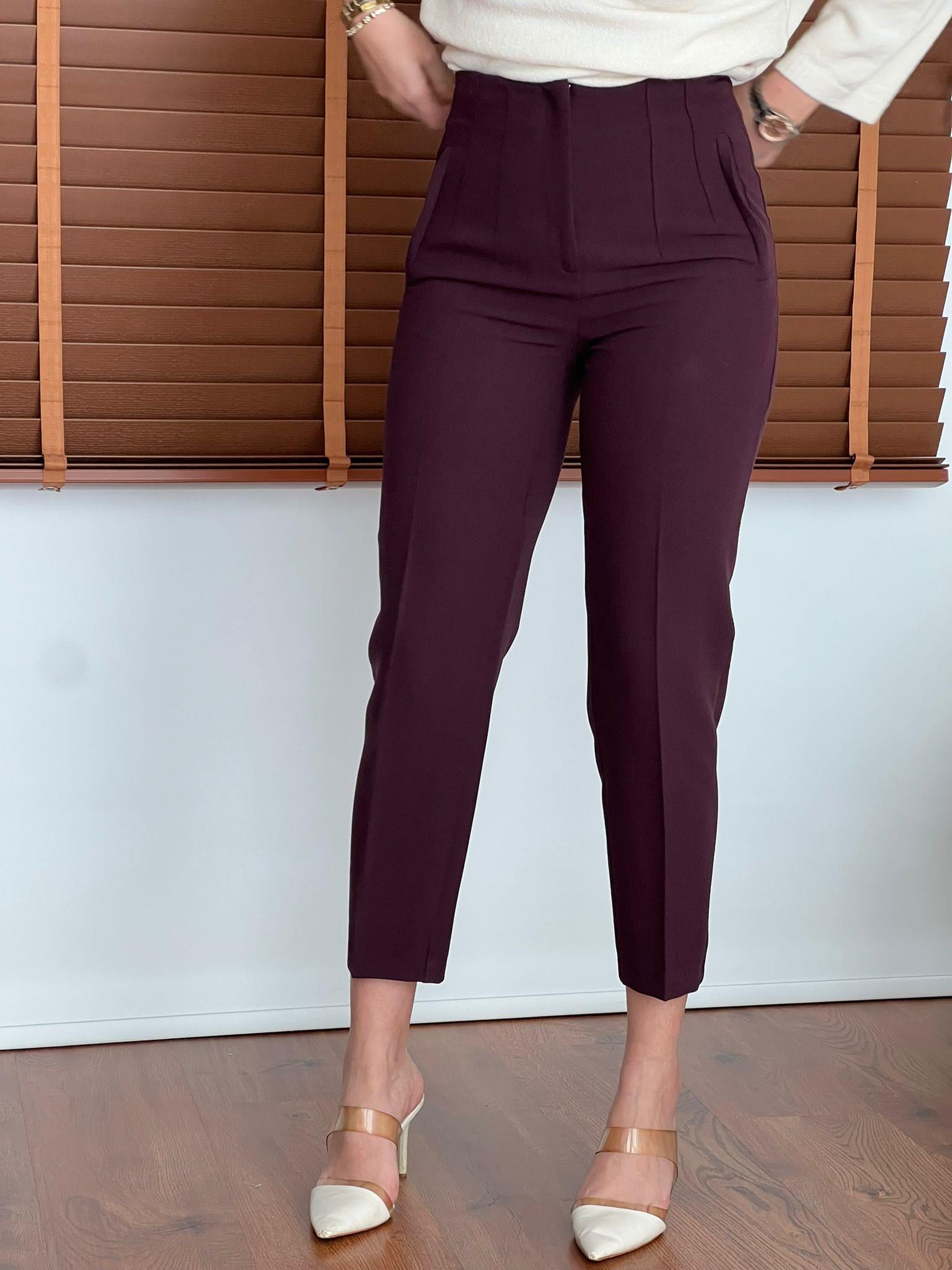 Önü Flotalı Pantolon 5113 Mürdüm