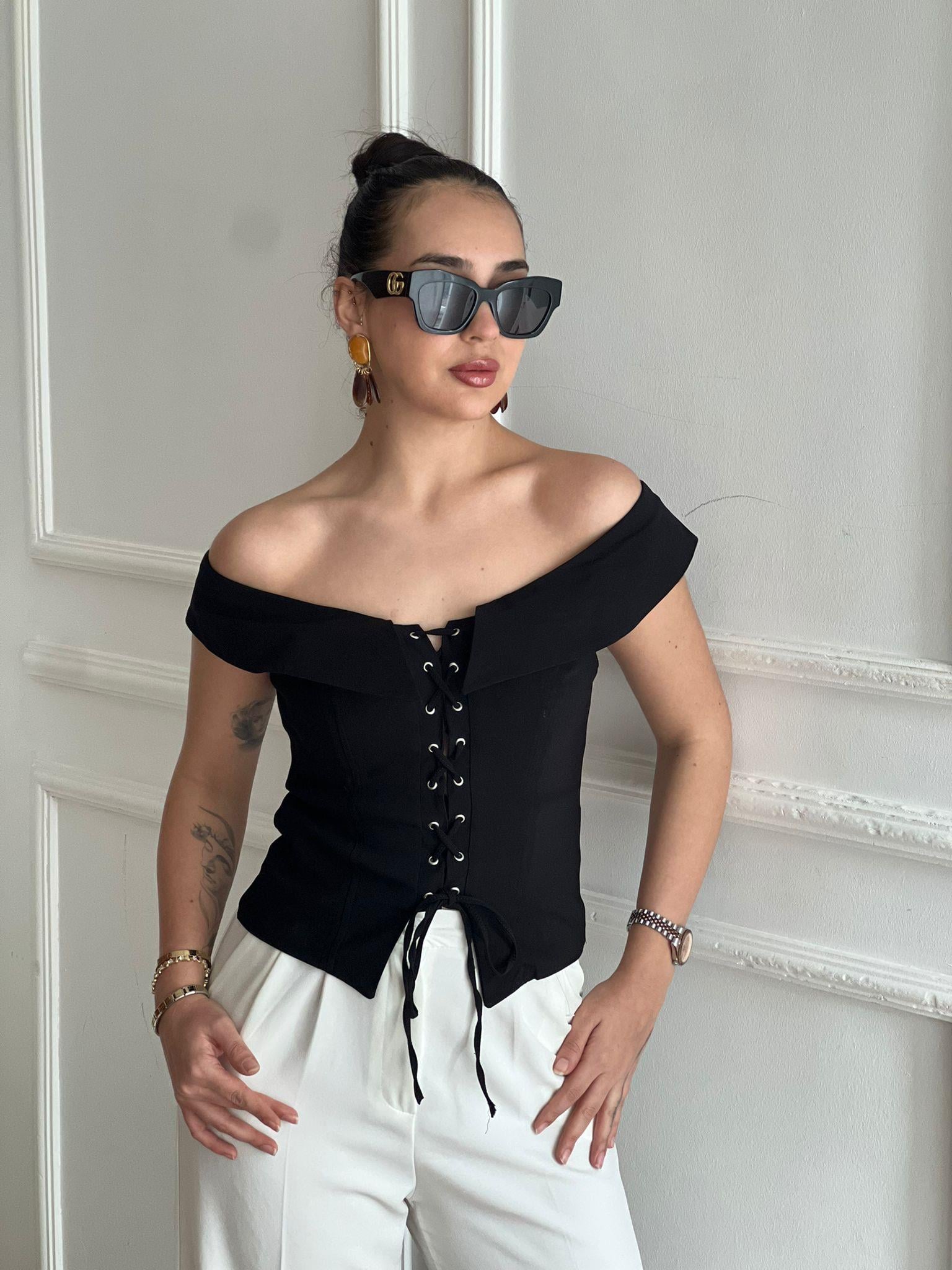 Önü Kuşgözlü Bluz 2618166 Siyah