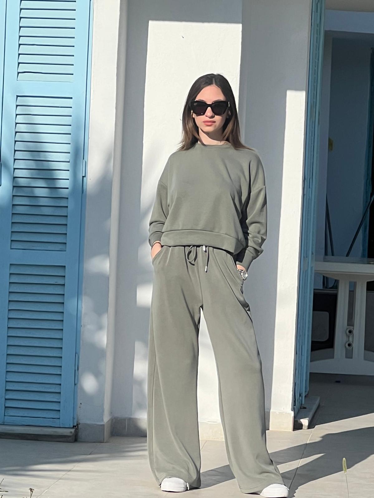 Oysho Kumaş Sweatshirt 16589 Haki