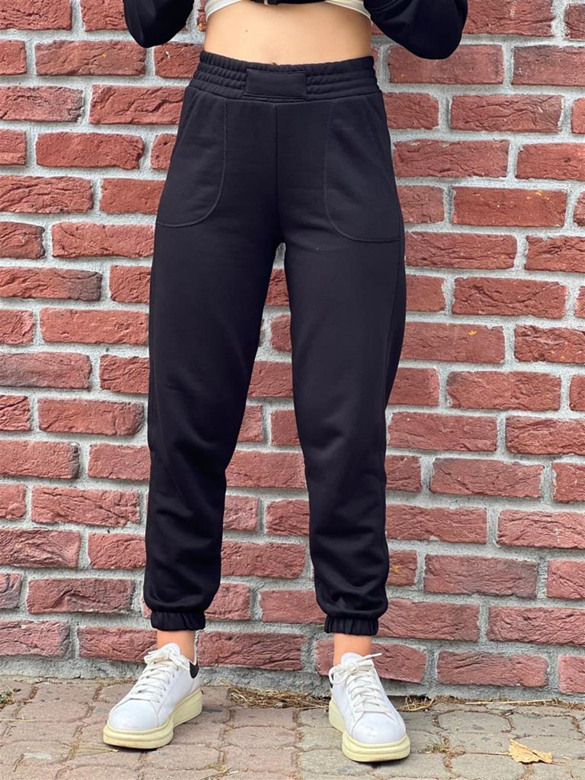 Paçası Lastikli Eşofman 5045 Siyah