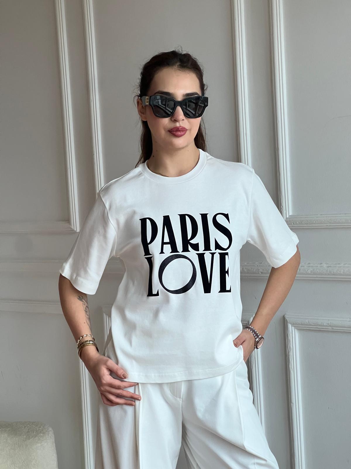 Paris Love Baskılı Tshirt 2618135 Beyaz