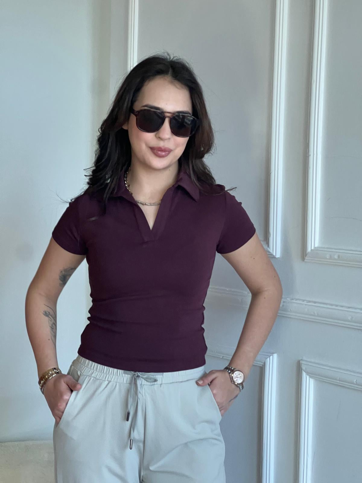 Polo Yaka Tshirt 240001 Mürdüm