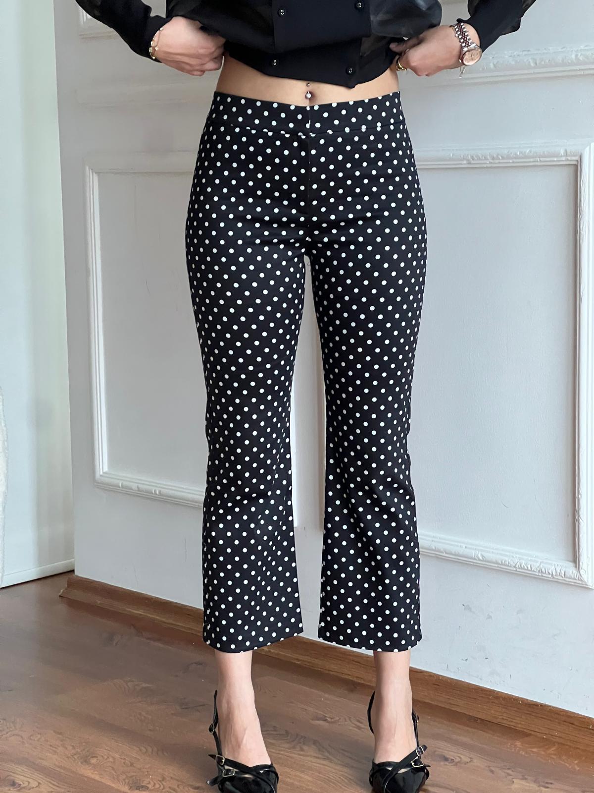 Puantiyeli Pantolon 01486 Siyah