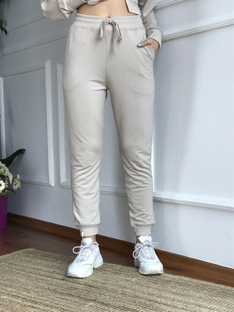 Ribanalı Eşofman 3451 Vizon