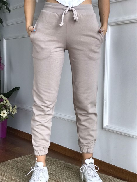 Ribanalı Eşofman 45827 Bej