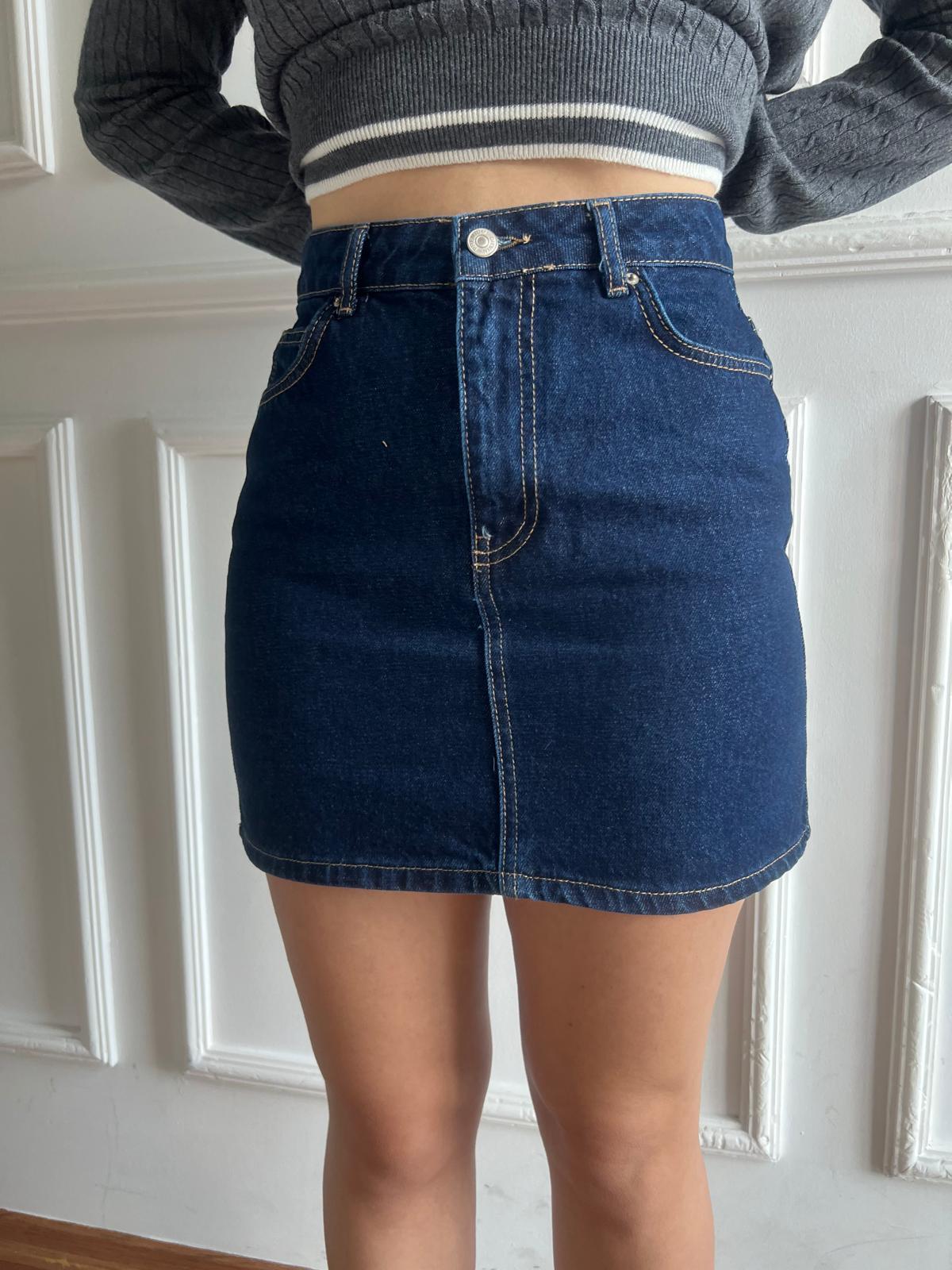 Rins Yıkama Kot Etek 80570 Lacivert