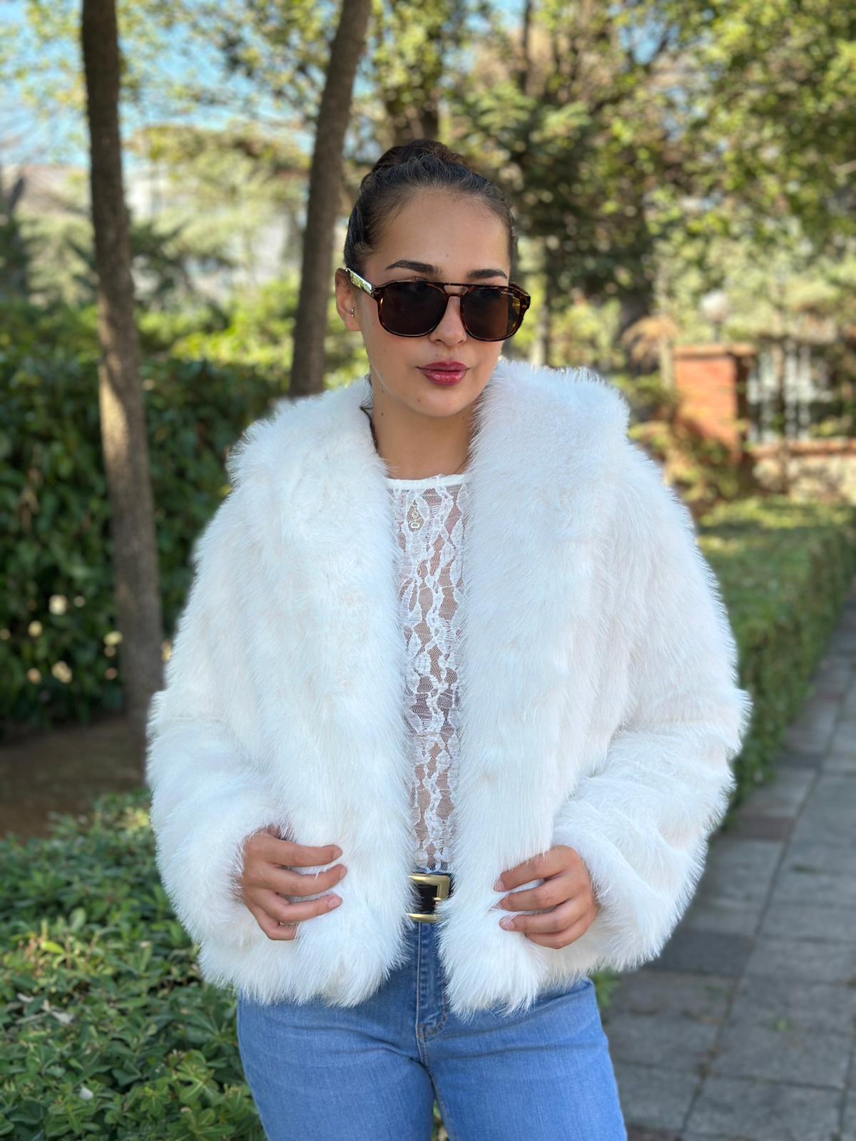 Şal Yaka Suni Kürk 1773 Ekru