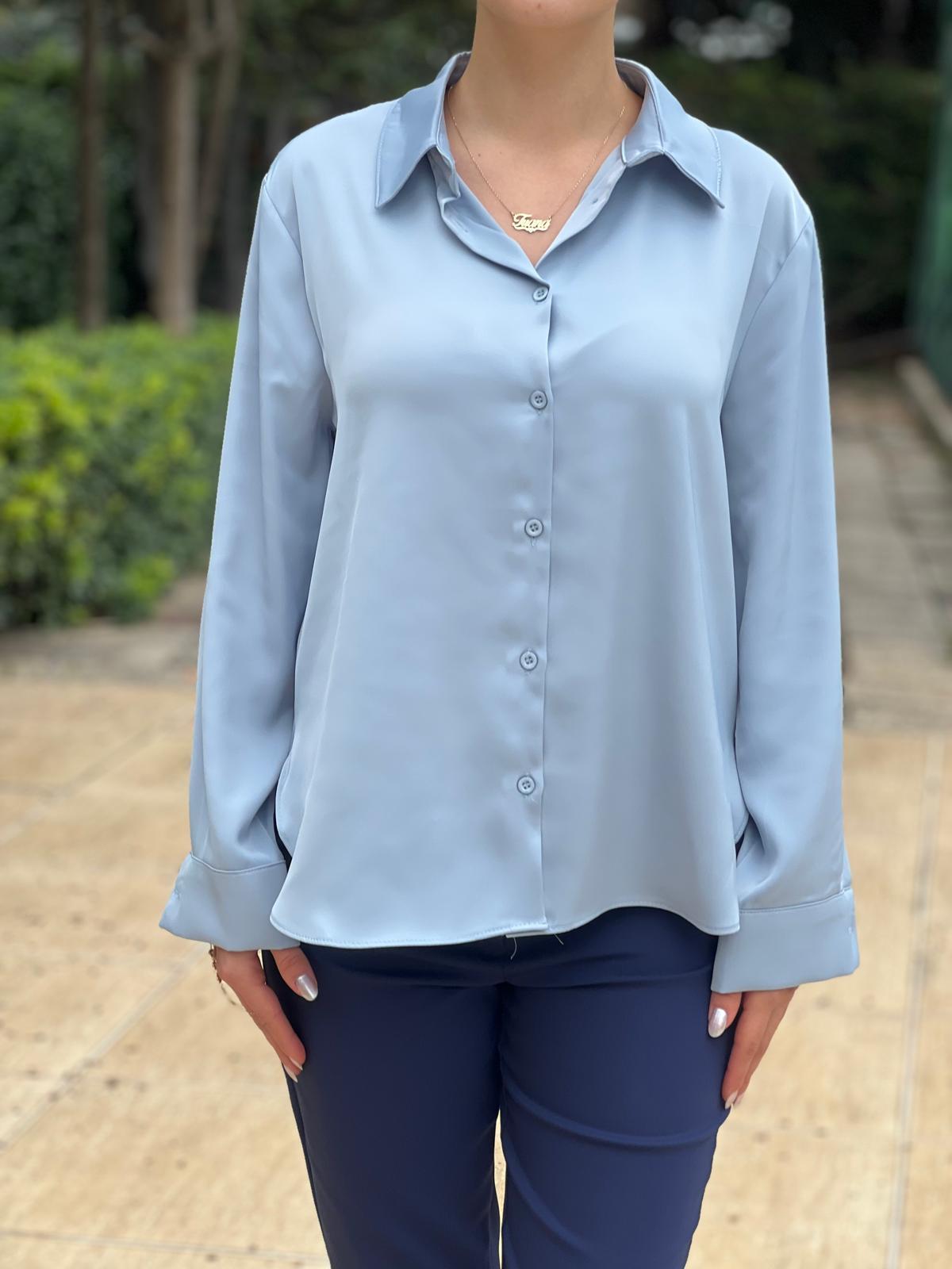 Saten Gömlek 4156 Mavi