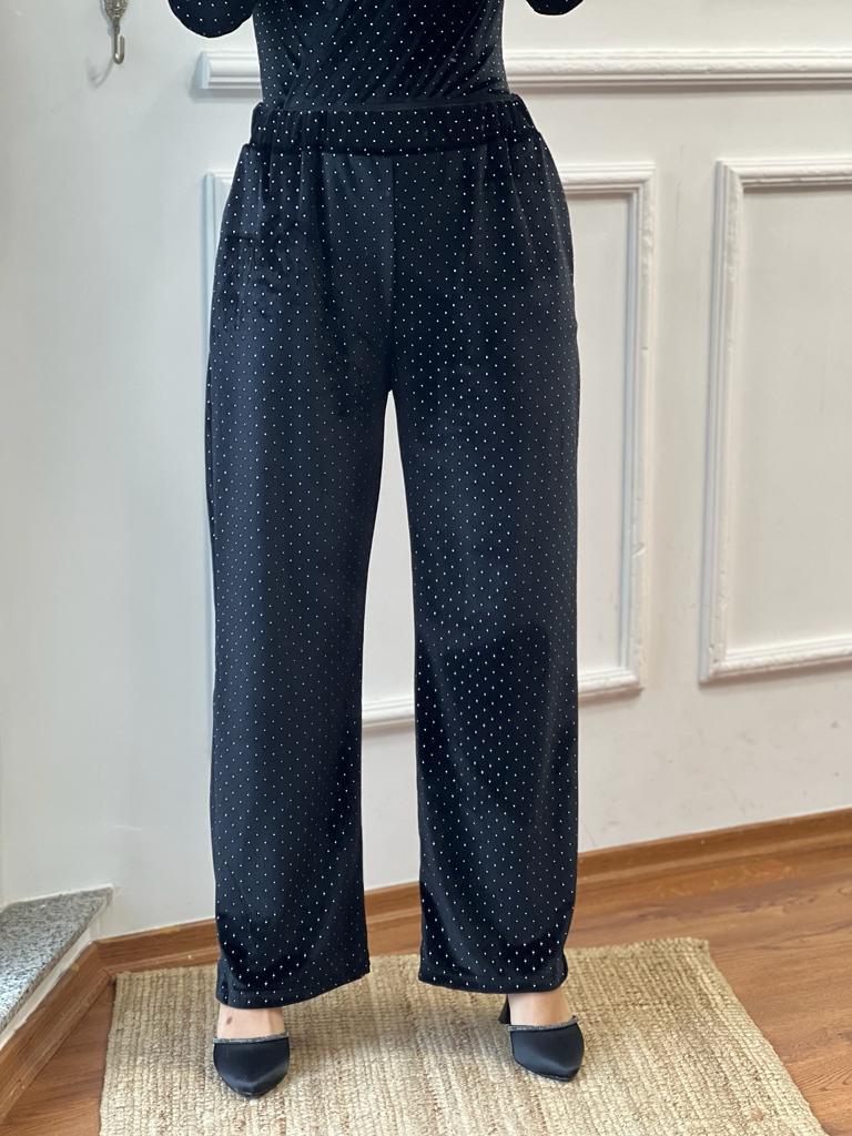 Taşlı Pantolon 28092 Siyah