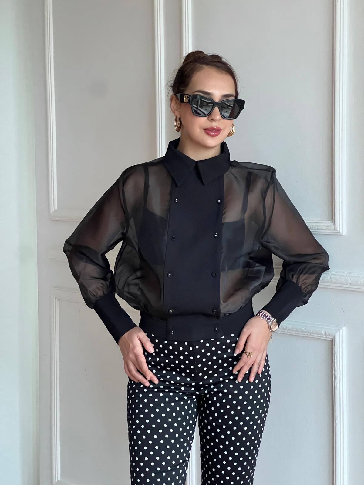 Transparan Bomber Ceket 01487 Siyah