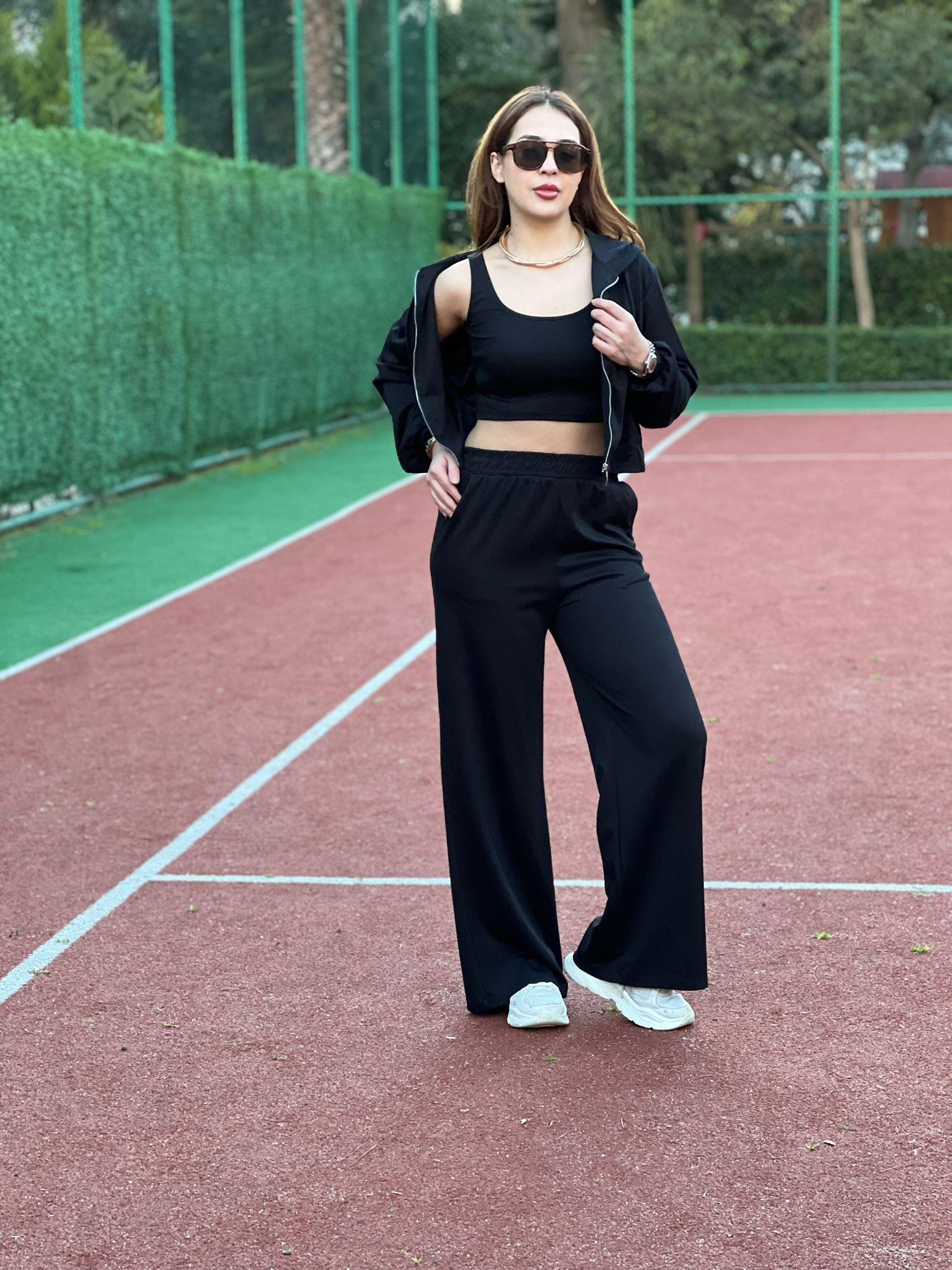 Üç Parça Modal Eşofman Takımı 4983 Siyah