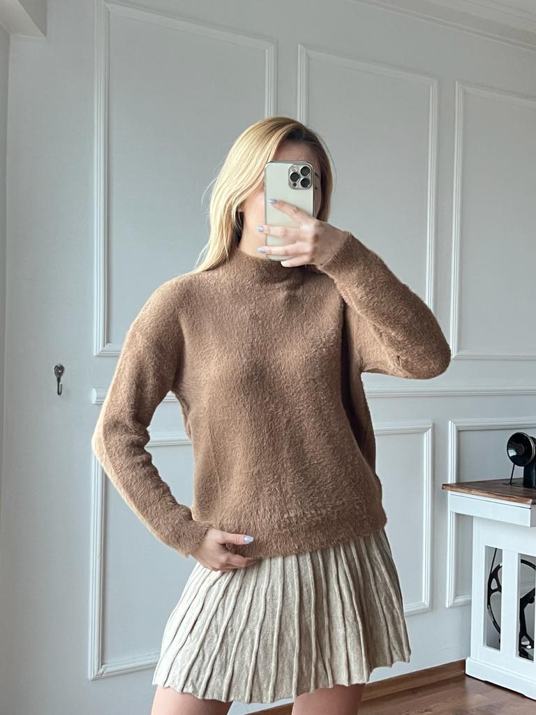 Yarım Balıkçı Yumoş Kazak 70131 Camel