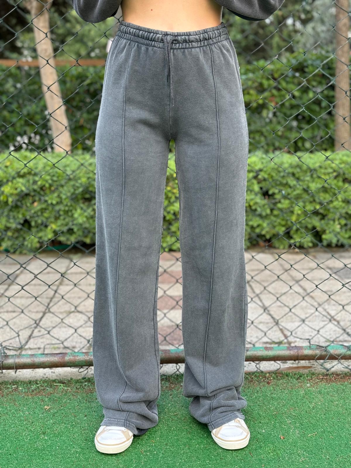 Yıkamalı Bol Paça Eşofman 0235 Antrasit