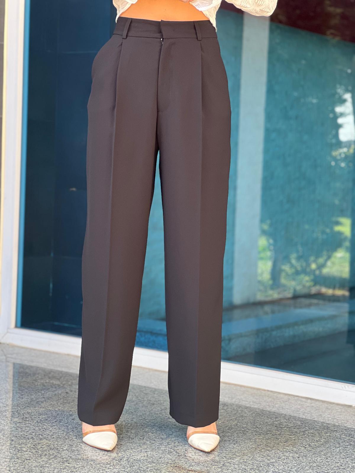 Yüksek Bel Pantolon 7954 Siyah