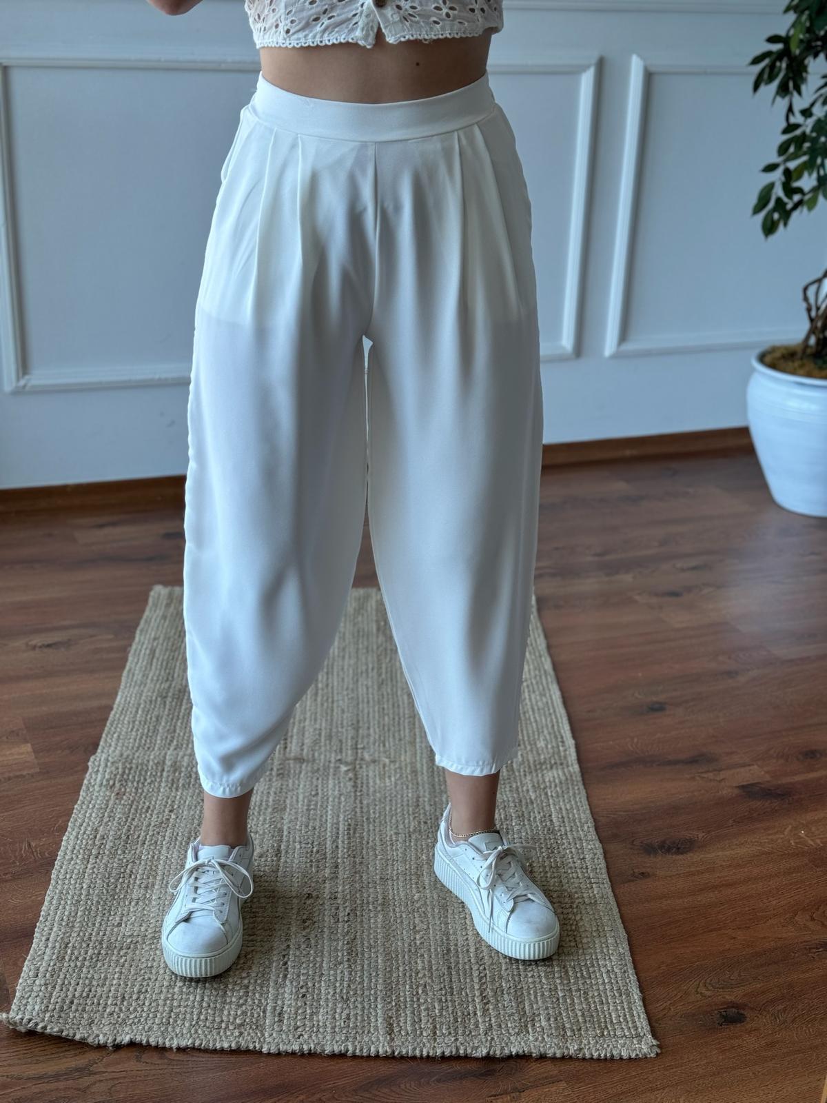 zra şalvar pantalon Beyaz