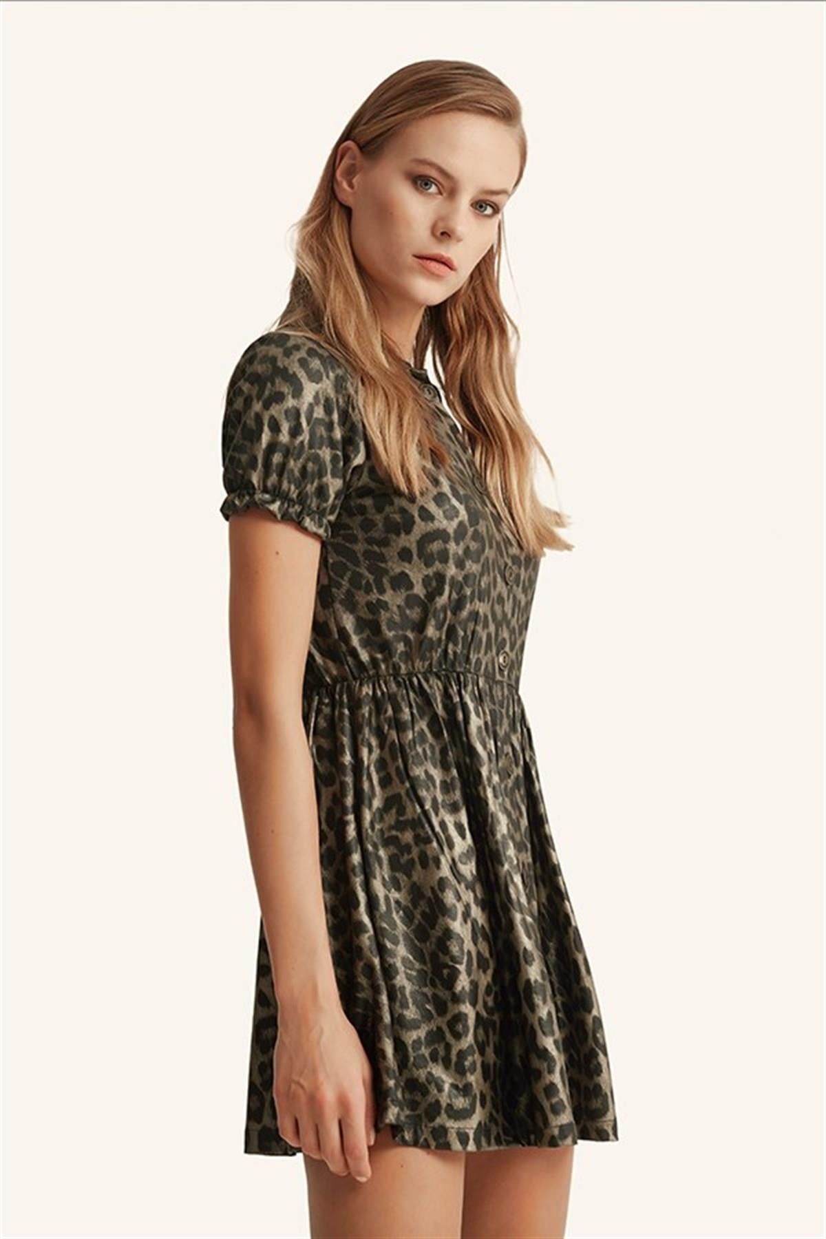 HN1026Leopar Elbise