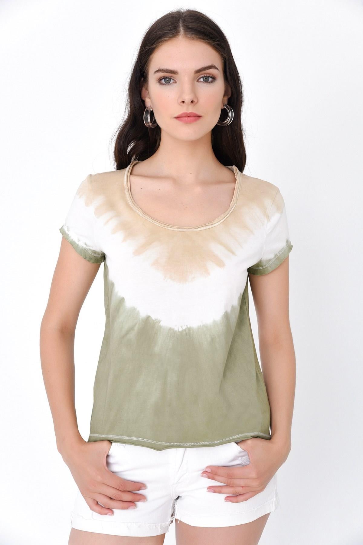 HN2022Bisiklet Yaka Batikli T-shirt