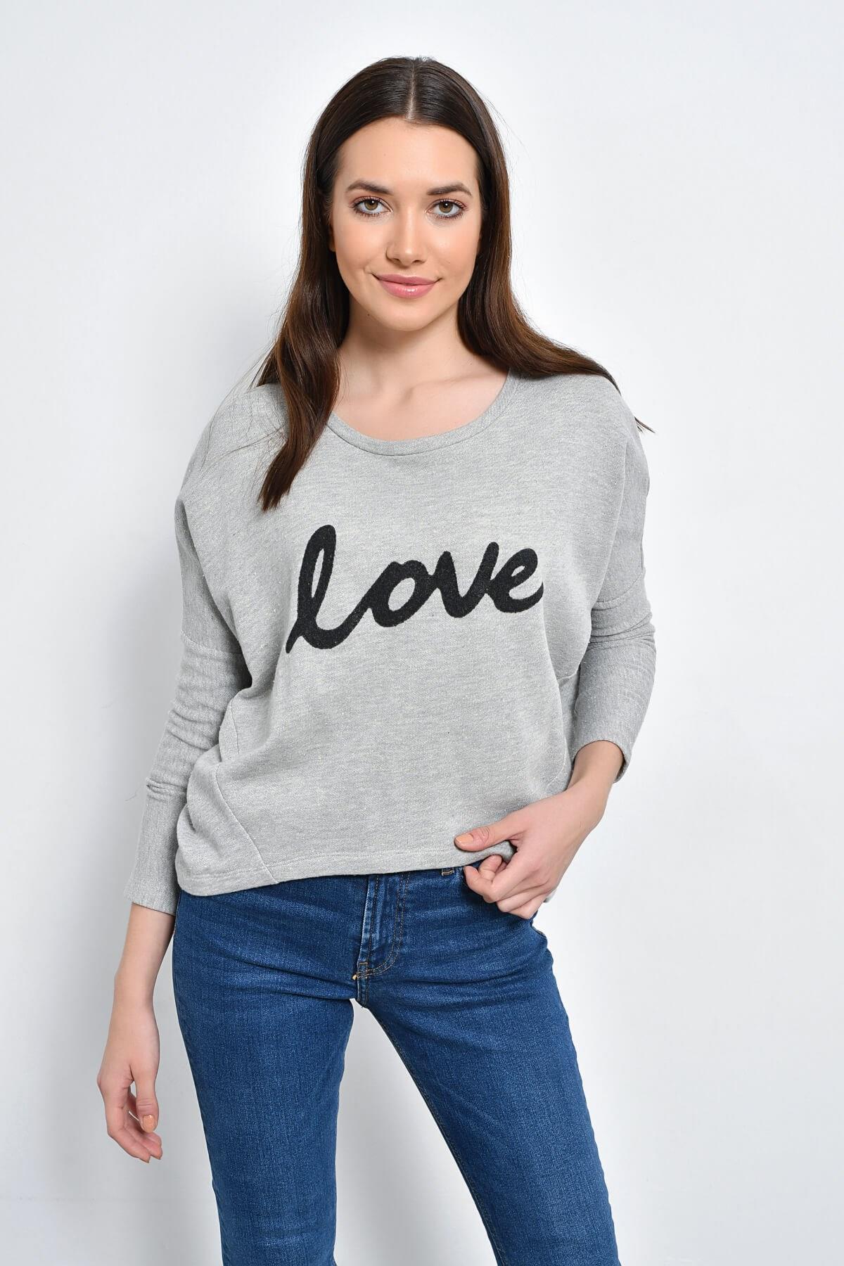 HN2282Love Havyar Baskılı Sweatshirt
