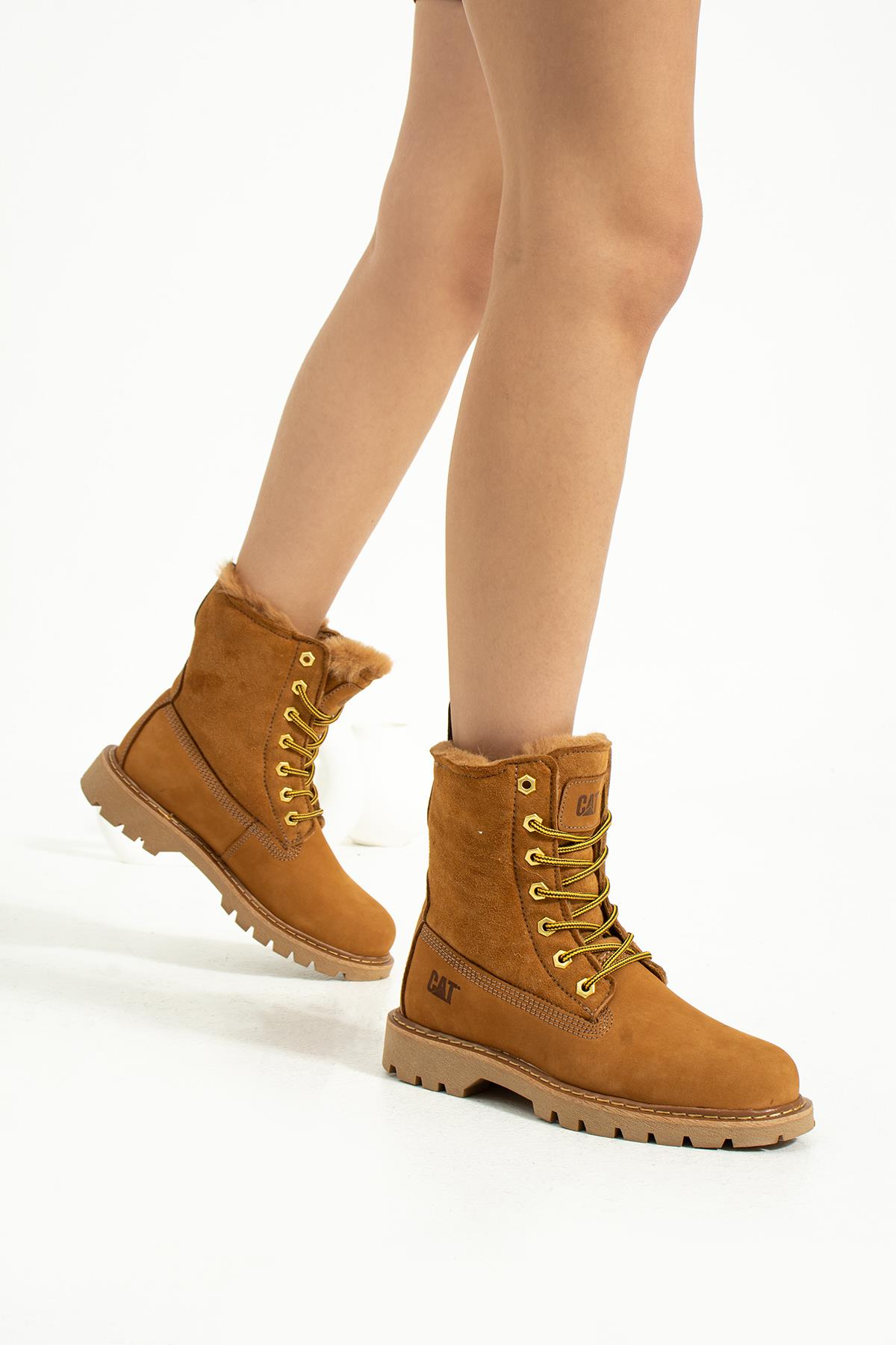 Caterpıllar Utah Low Tarçın Nubuk Hakiki Deri Kadın Bot 