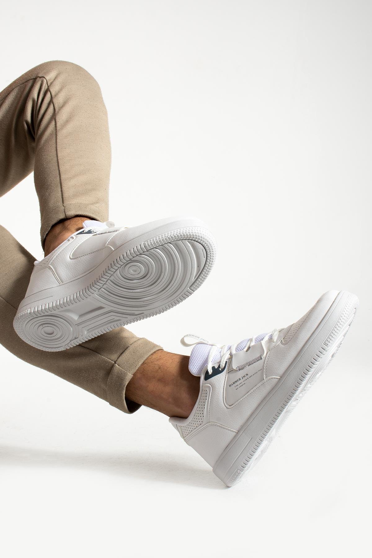 Hammer Jack Baley Hakiki Deri Beyaz Bosphorus Erkek Spor Ayakkabı