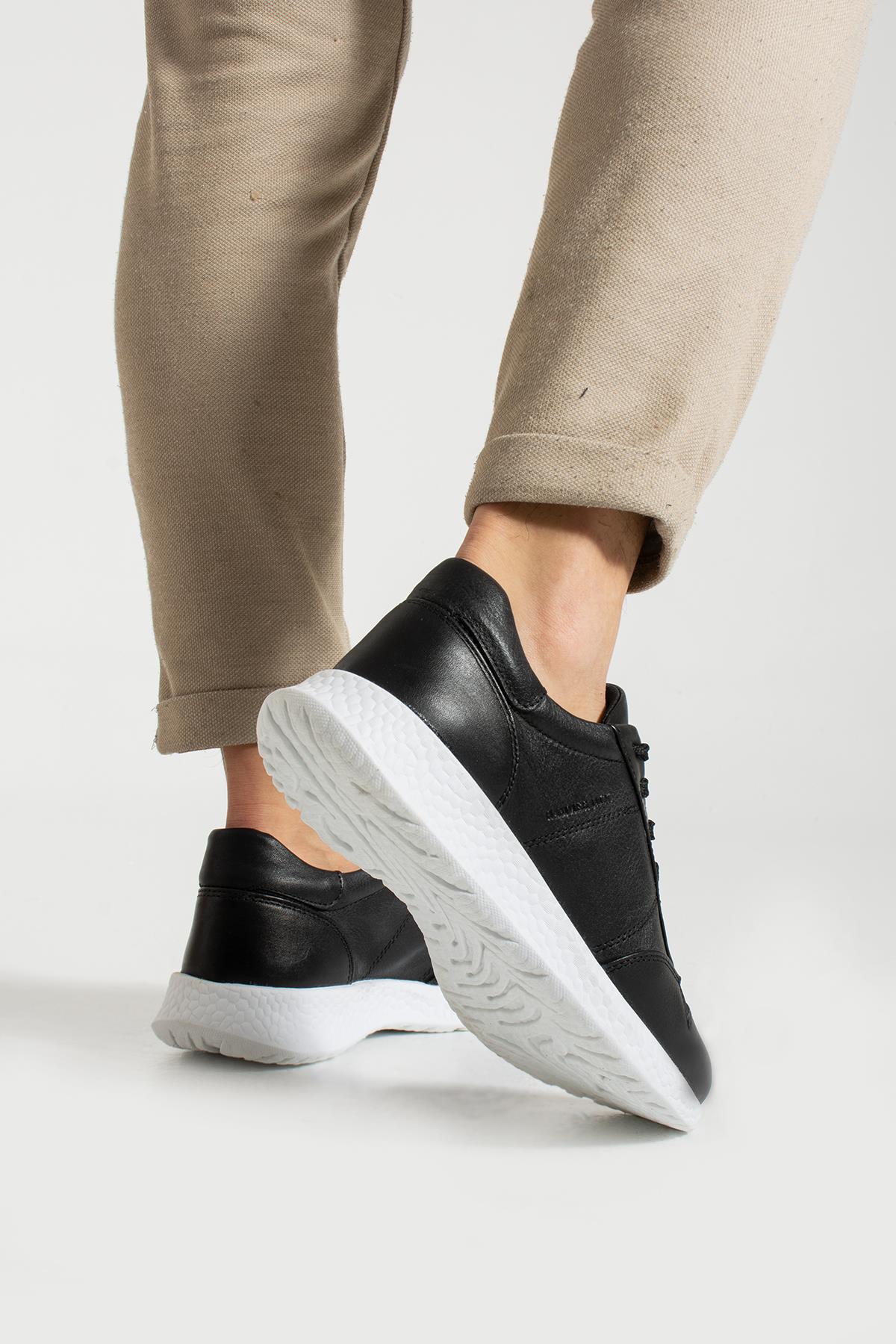 Hammer Jack Baley Hakiki Deri Siyah-Beyaz  Bosphorus Erkek Spor Ayakkabı