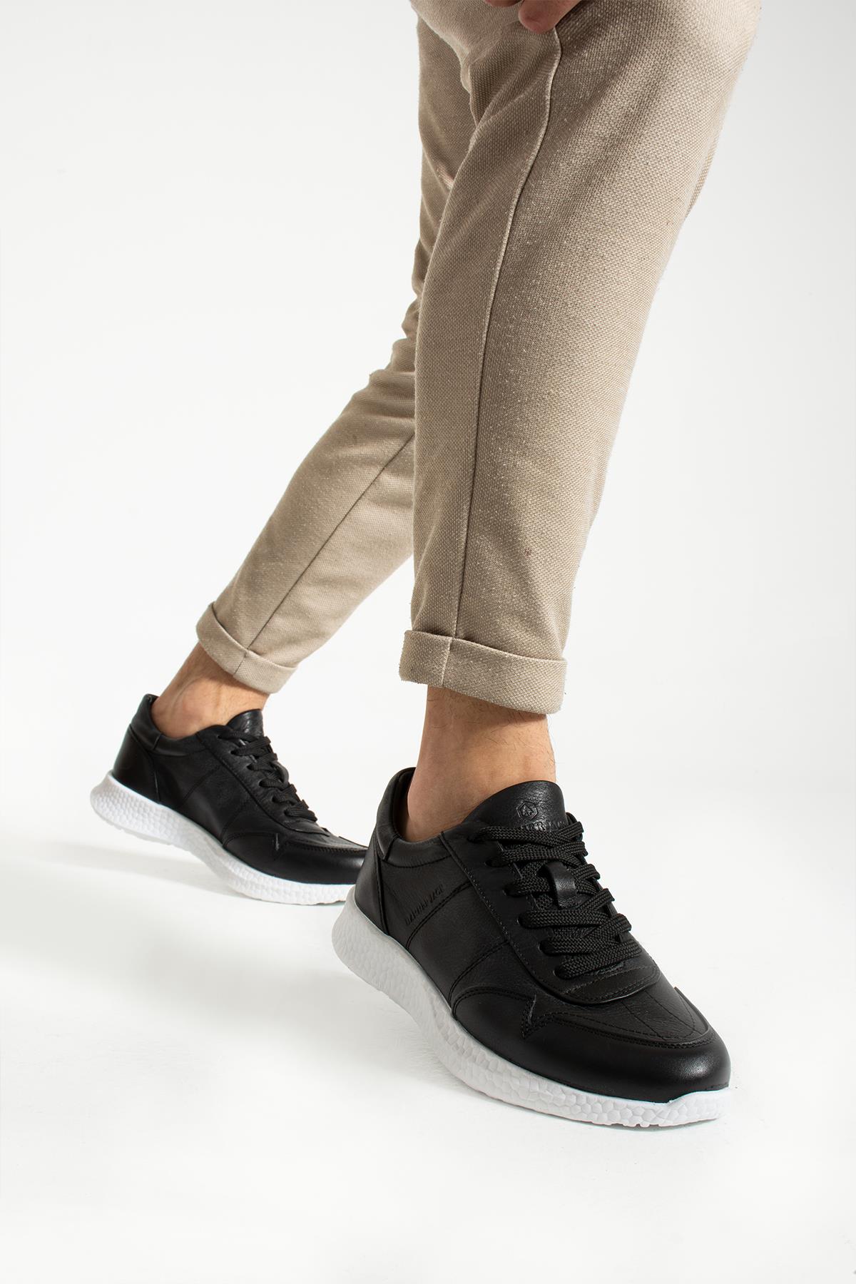 Hammer Jack Baley Hakiki Deri Siyah-Beyaz  Bosphorus Erkek Spor Ayakkabı