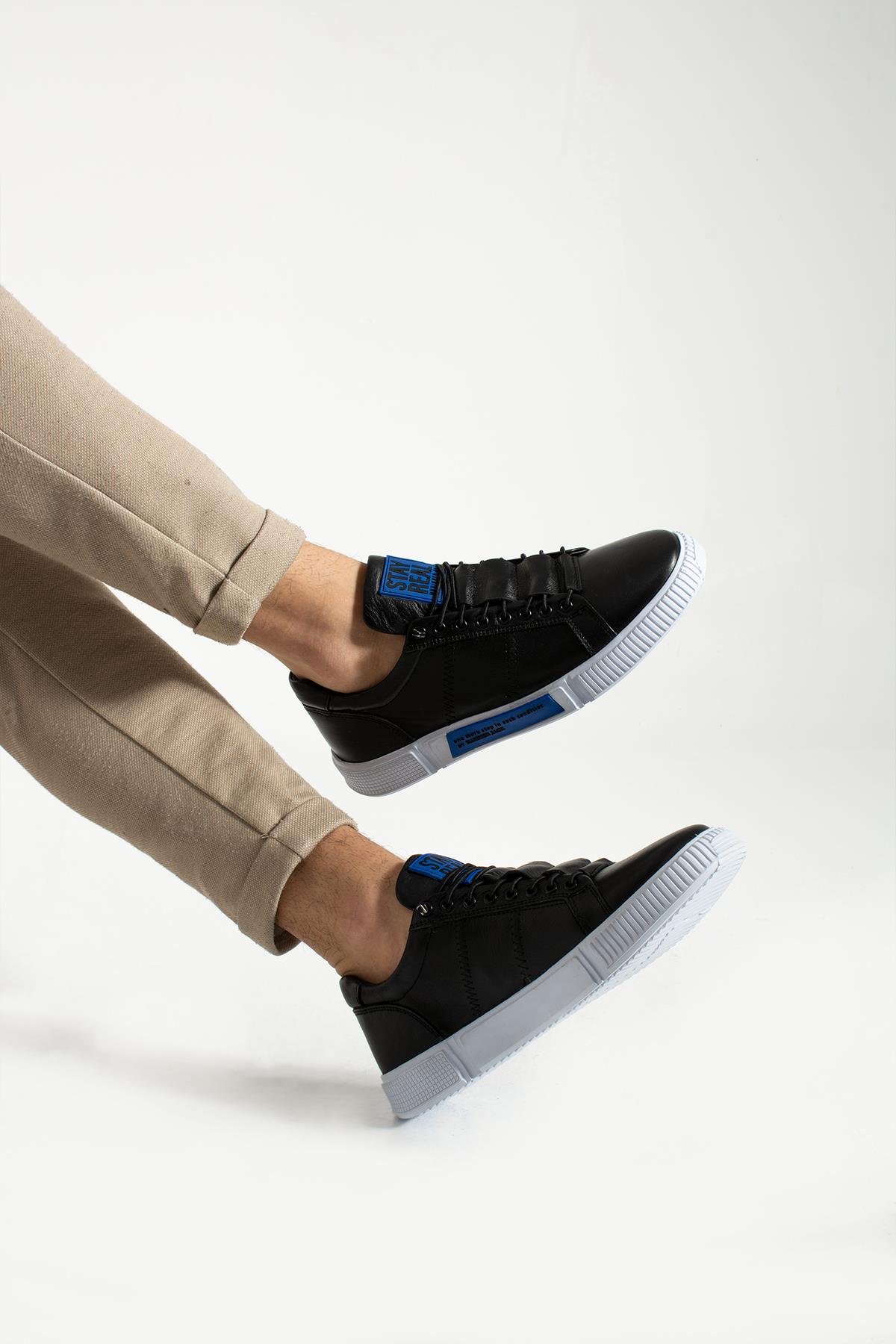 Hammer Jack Basel Hakiki Deri Siyah Toscana Erkek Günlük Ayakkabı 