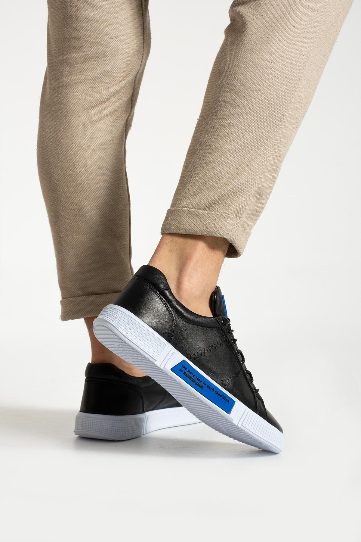 Hammer Jack Basel Hakiki Deri Siyah Toscana Erkek Günlük Ayakkabı 