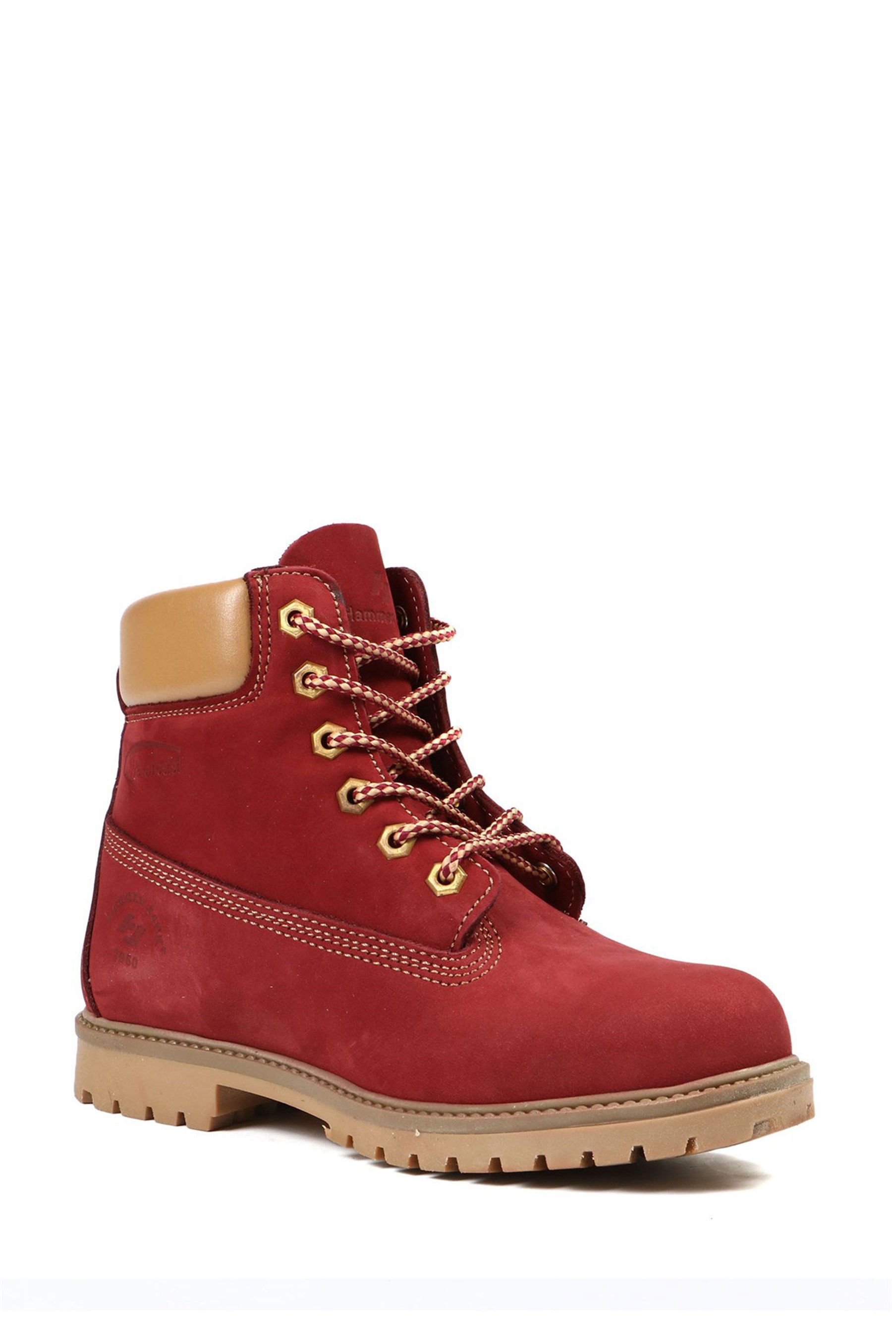 Hammer Jack Hakiki Deri Bordo Nubuk Unisex Bot 