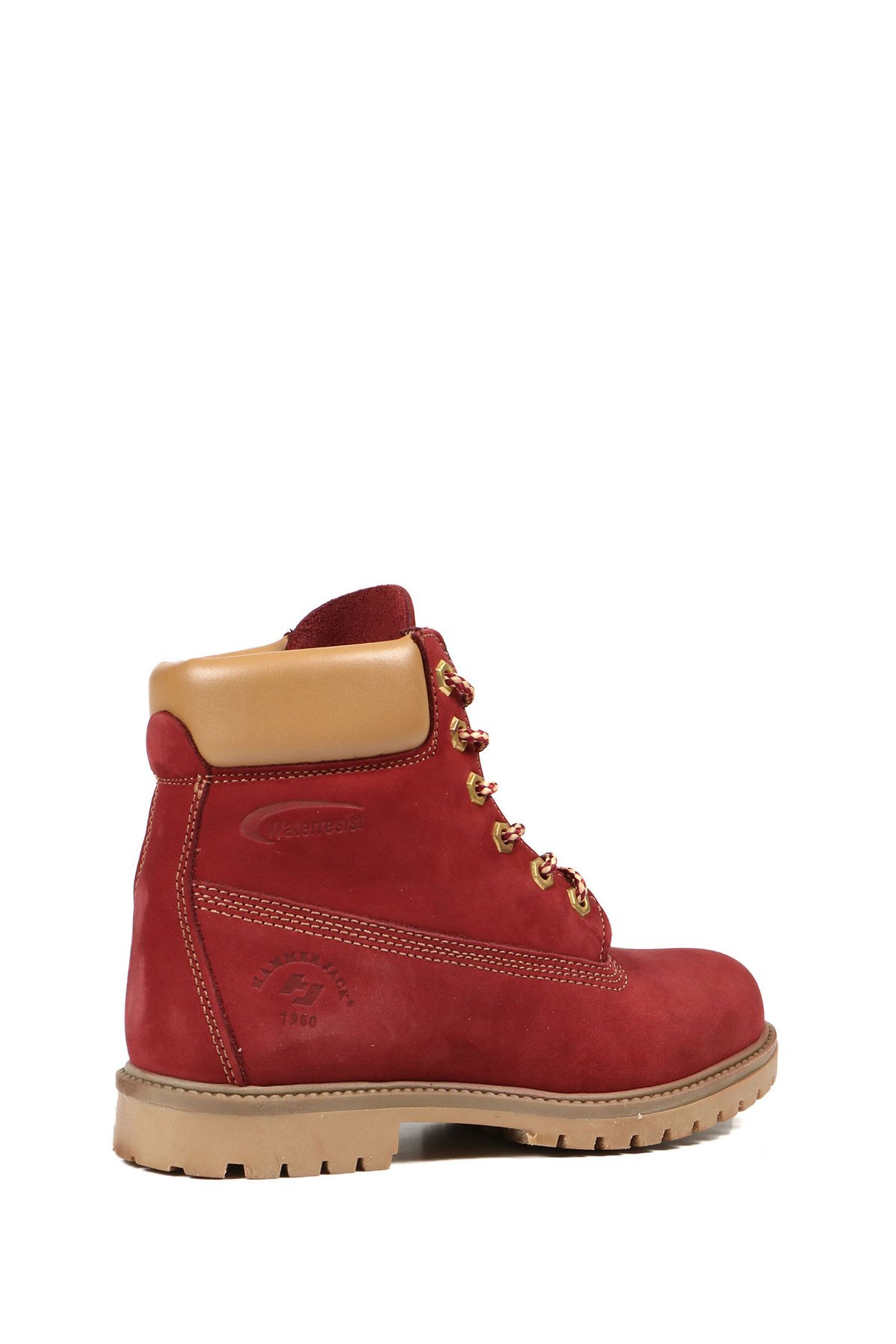 Hammer Jack Hakiki Deri Bordo Nubuk Unisex Bot 