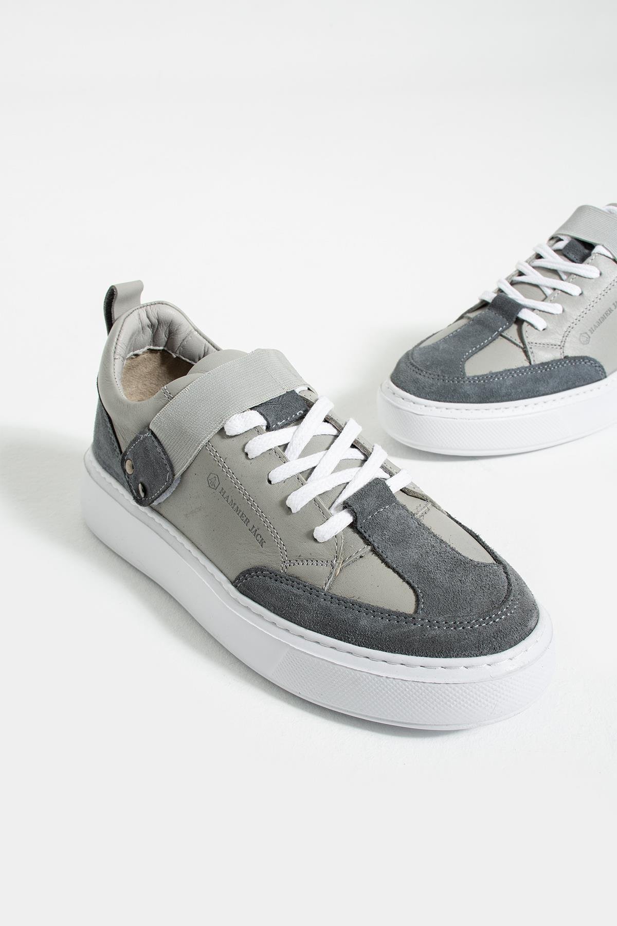 Hammer Jack Bonde Hakiki Deri Gri Kadın Ayakkabı 