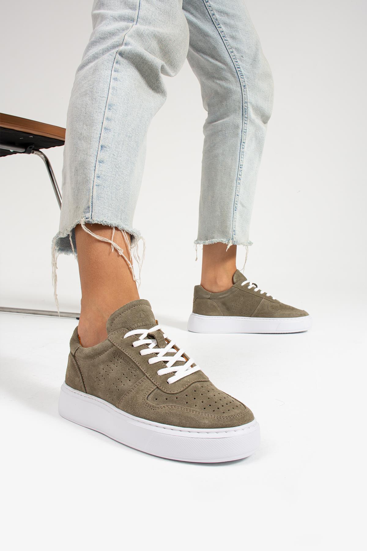 Hammer Jack Olgea Haki Süet Kadın Günlük Ayakkabı 