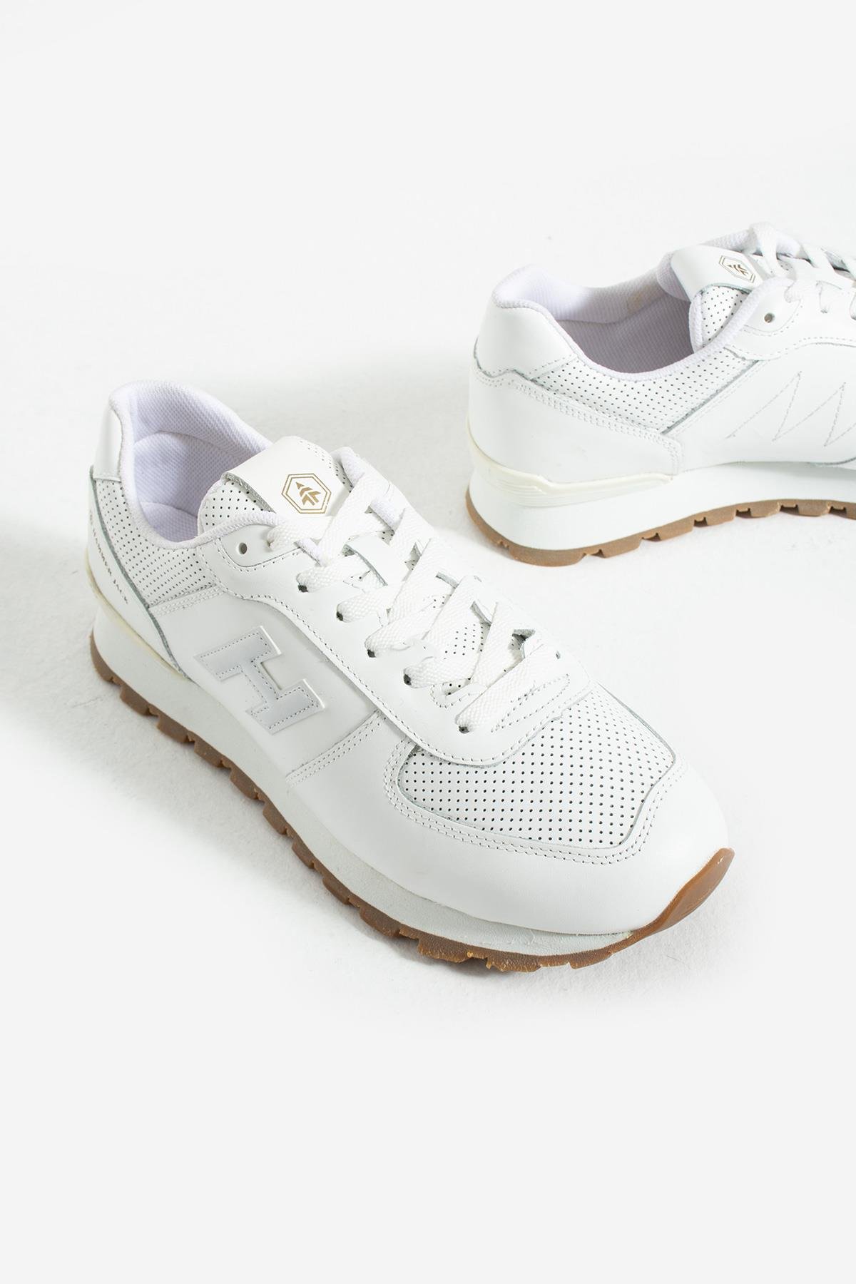 Hammer Jack Peru Hakiki Deri Beyaz Krep Erkek Spor Ayakkabı 