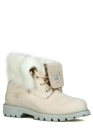 Caterpillar Utah Hakiki Deri Bej Nubuk Kadın Bot