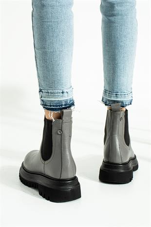 Hammer Jack Diana Hakiki Deri Gri Nice Outdoor Kadın Bot 