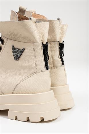 Hammer Jack Lenora Hakiki Deri Bej Kadın Bot
