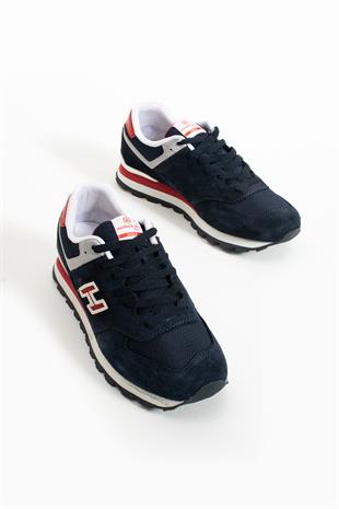 Hammer Jack Chile Hakiki Deri Lacivert-Kırmızı Erkek Spor Ayakkabı 