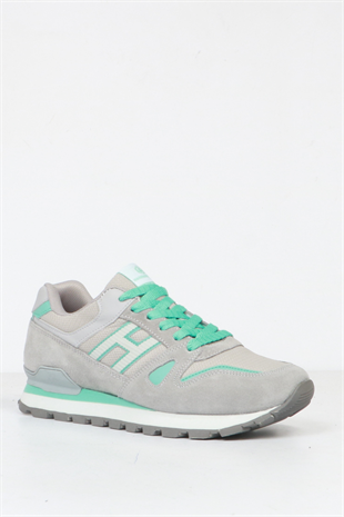 Hammer Jack Dominic Hakiki Deri Gri-Turkuaz Kadın Spor Ayakkabı 