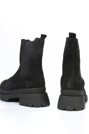 Hammer Jack Cristina Siyah Hakiki Deri Outdoor Kadın Bot