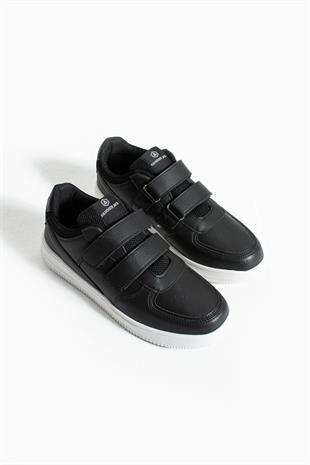 Hammer Jack Cuzco Hakiki Deri Siyah-Beyaz Kadın Spor Ayakkabı 