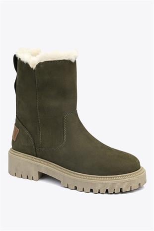 Hammer Jack Pilus Hakiki Deri Olive Outdoor Kadın Bot