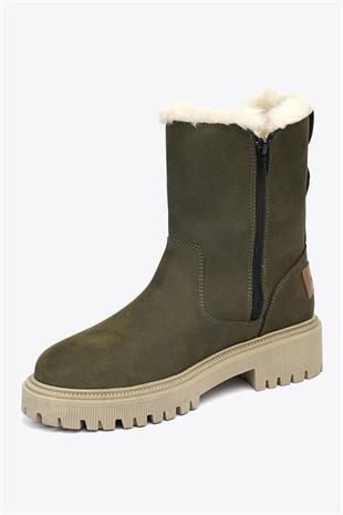 Hammer Jack Pilus Hakiki Deri Olive Outdoor Kadın Bot