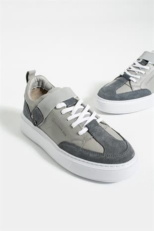 Hammer Jack Bonde Hakiki Deri Gri Kadın Ayakkabı 
